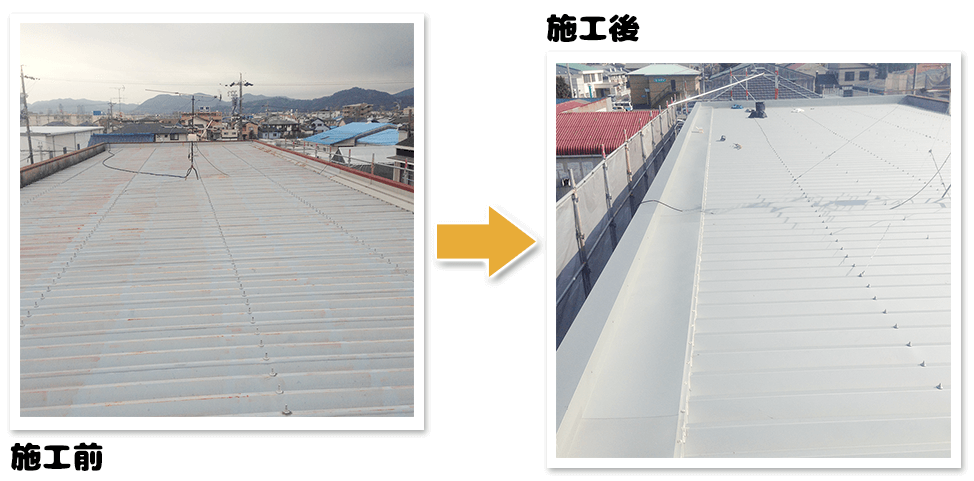 アパート屋根（折板）によるカバー工法